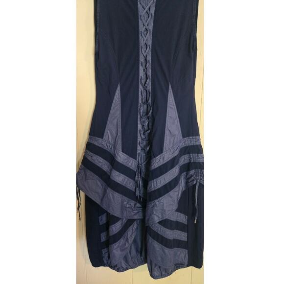 Indies Ladies Abstract Navy Blue Sleeveless Dress - Picture 3 of 8